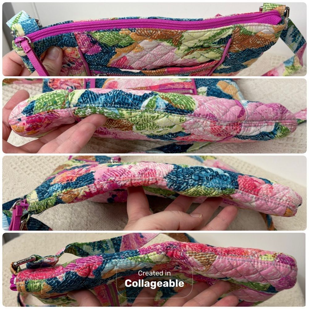 Vera Bradley Superbloom Iconic Hipster Crossbody Bag Pink Floral Slim File Bag - Picture 7 of 8